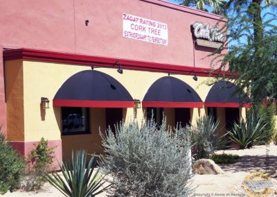 Black and Red Awnings Installed on Cork Tree Restaurant