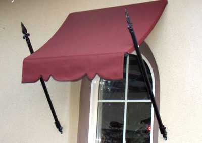 Maroon Spear Awning Over Window