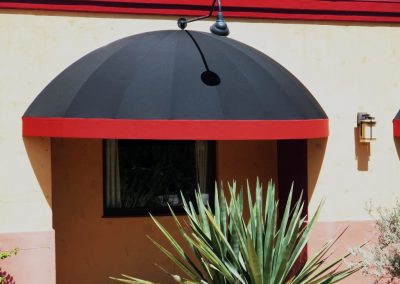 Black and Red Window Awning
