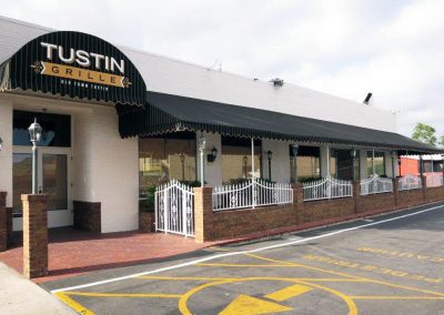 Black and White Striped Restaurant Awnings